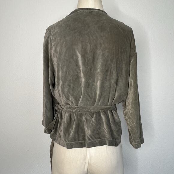 CP SHADES Velvet Wrap Top Blouse Dolman Olive Green Gothic Medium New Ab19 - Picture 4 of 9